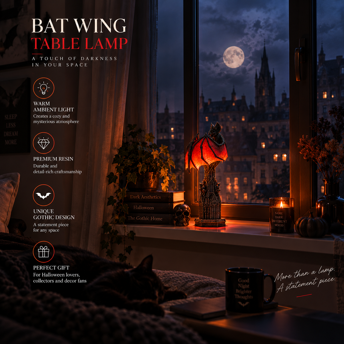 Bat Halloween Lamp By Almery