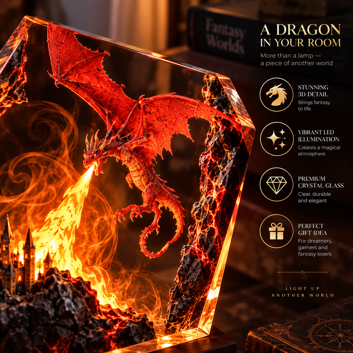 Fire Dragon Halloween Lamp By Almery