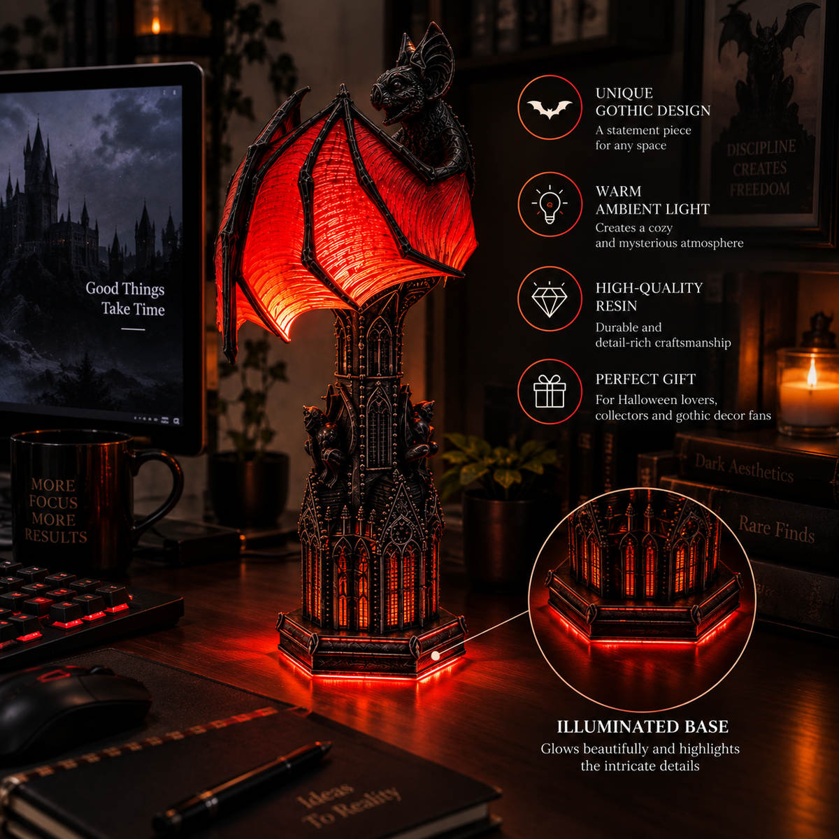 Bat Halloween Lamp By Almery