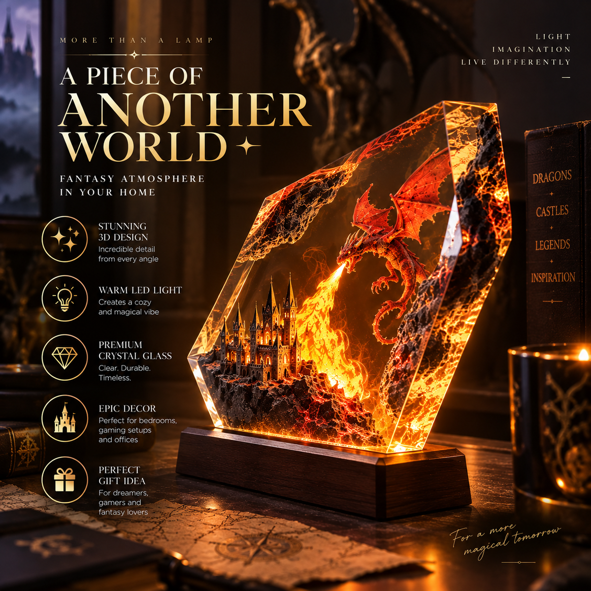 Fire Dragon Halloween Lamp By Almery
