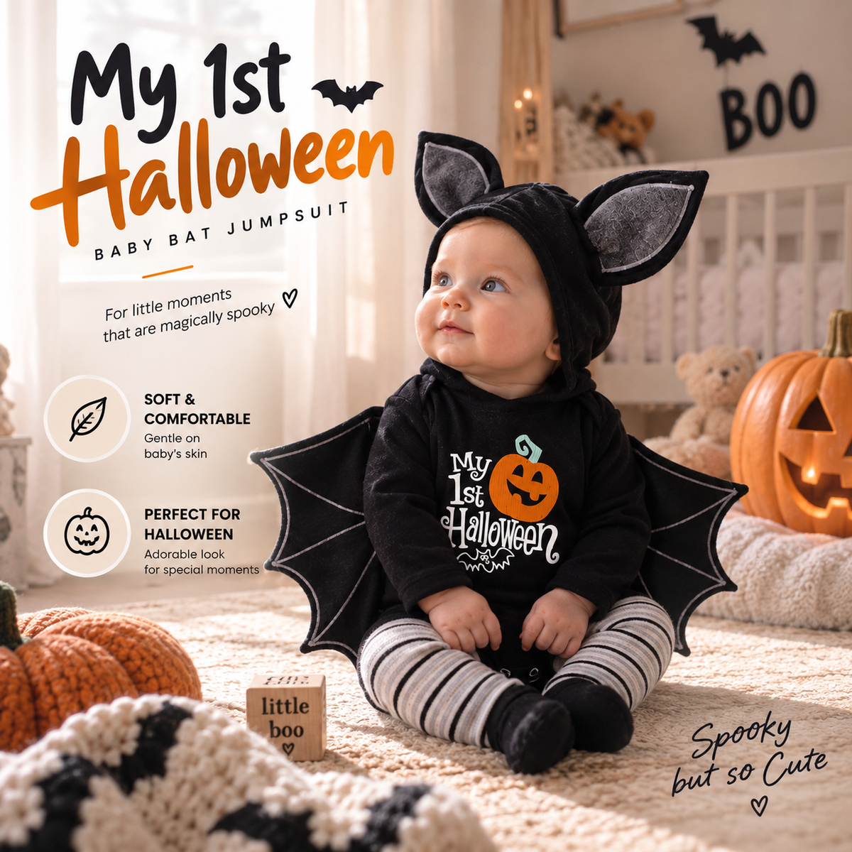 Baby Halloween Bat Costume By Almery