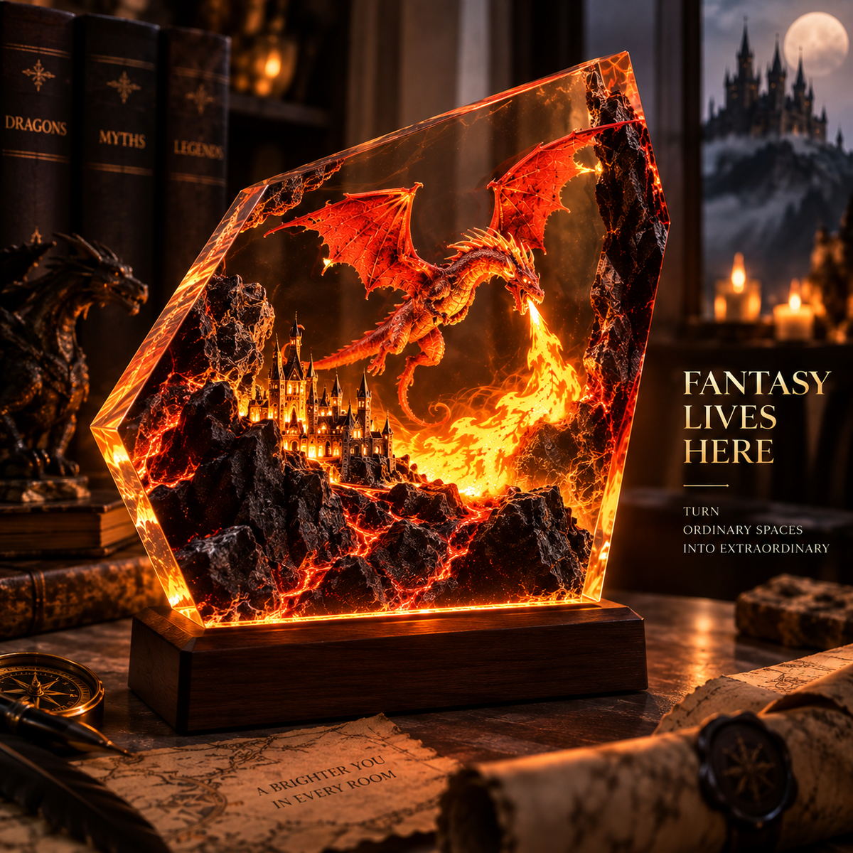 Fire Dragon Halloween Lamp By Almery