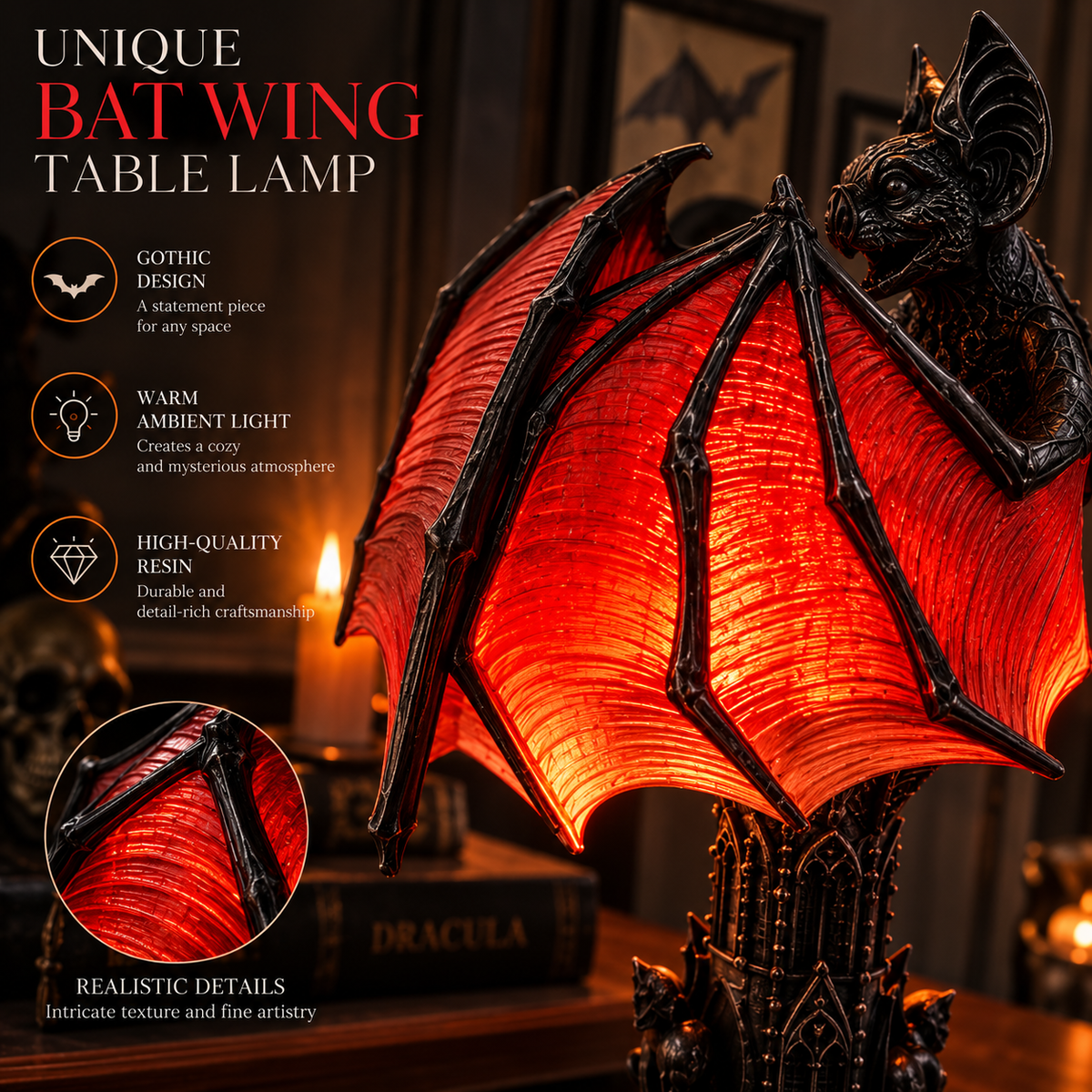 Bat Halloween Lamp By Almery