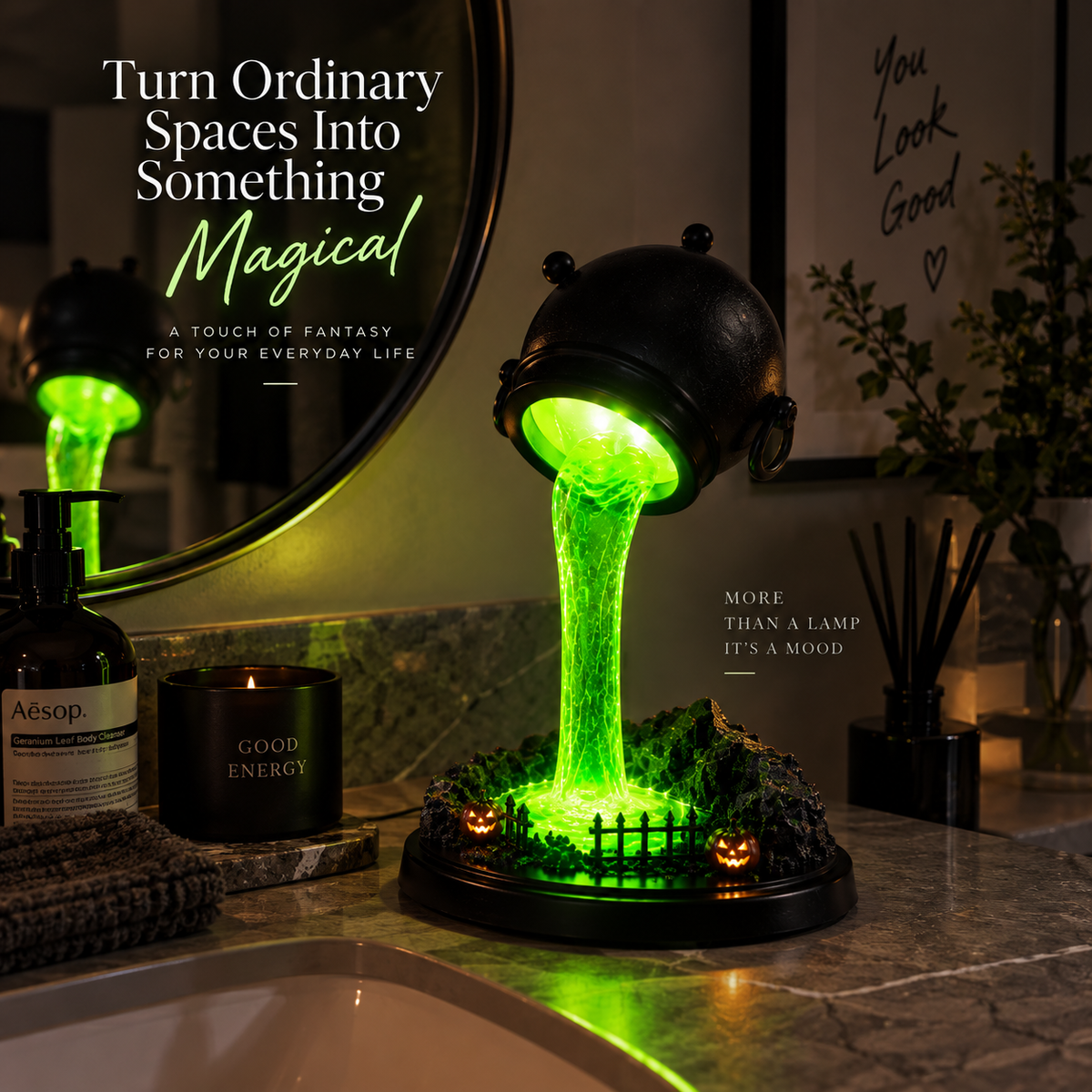 Witch Cauldron Lamp By Almery
