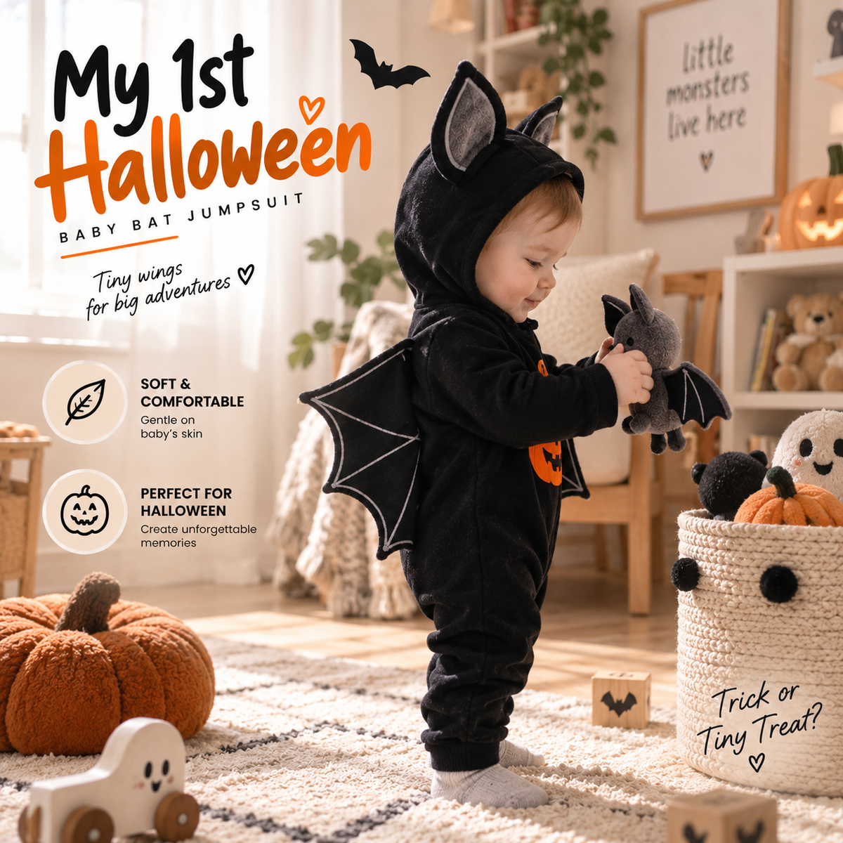 Baby Halloween Bat Costume By Almery