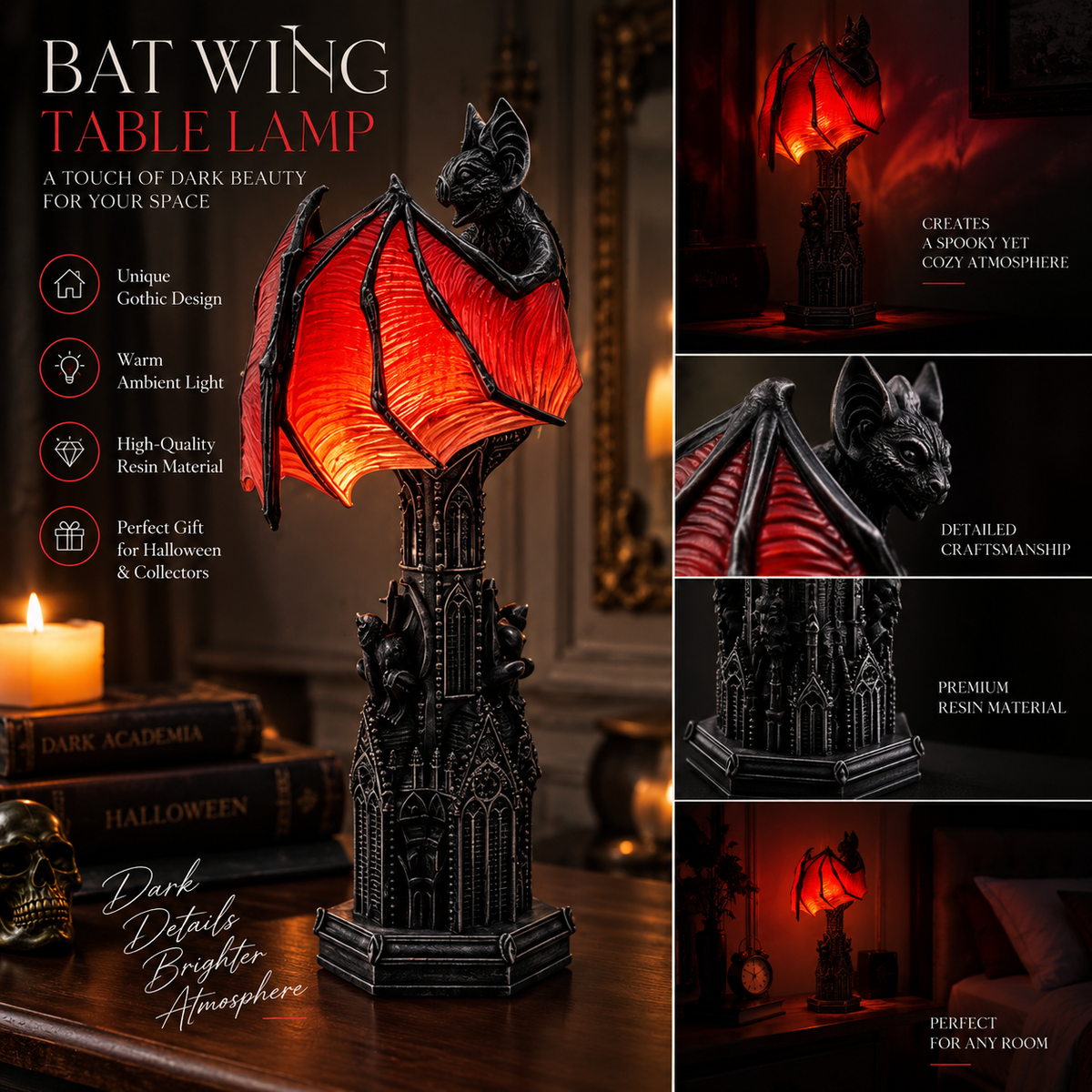 Bat Halloween Lamp By Almery