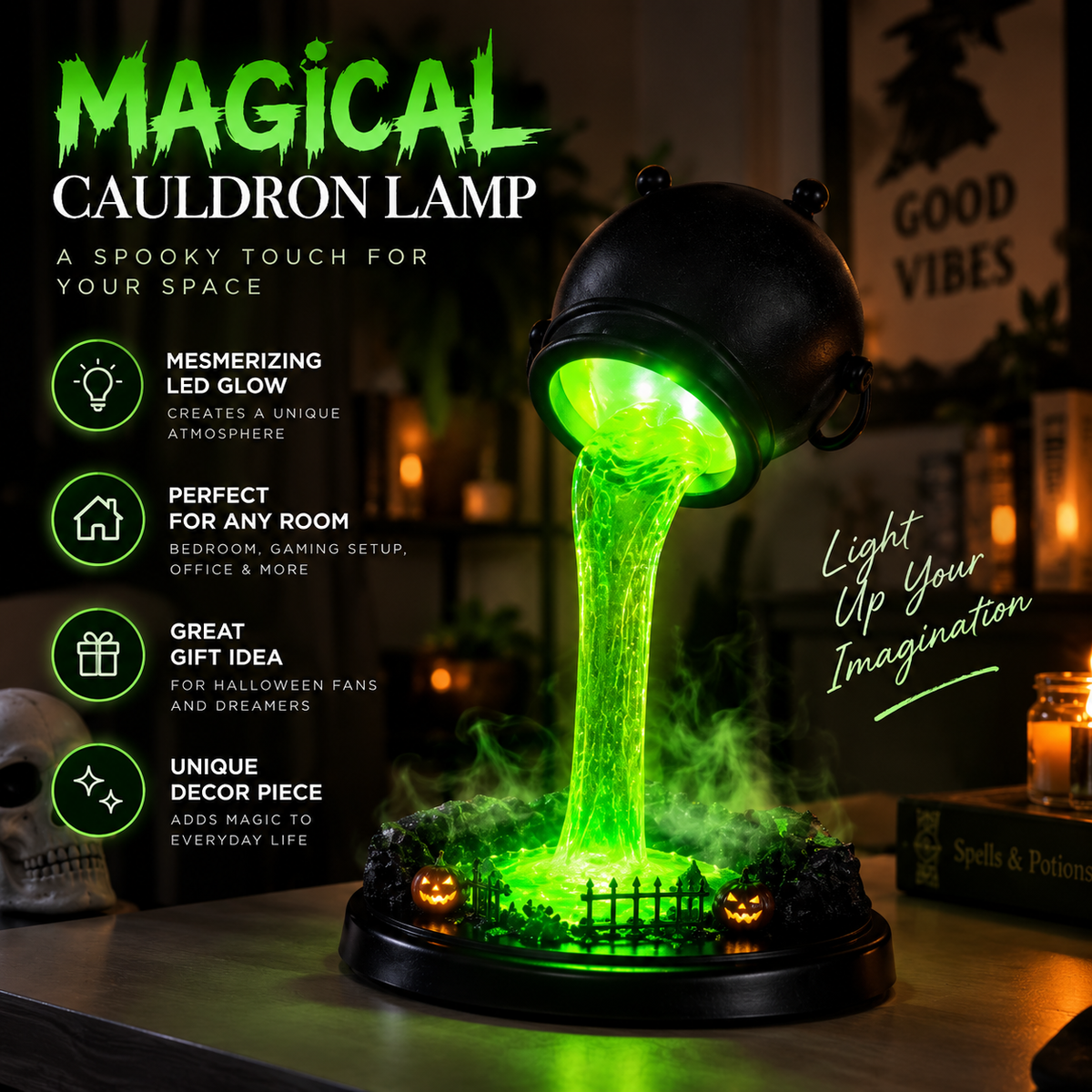 Witch Cauldron Lamp By Almery