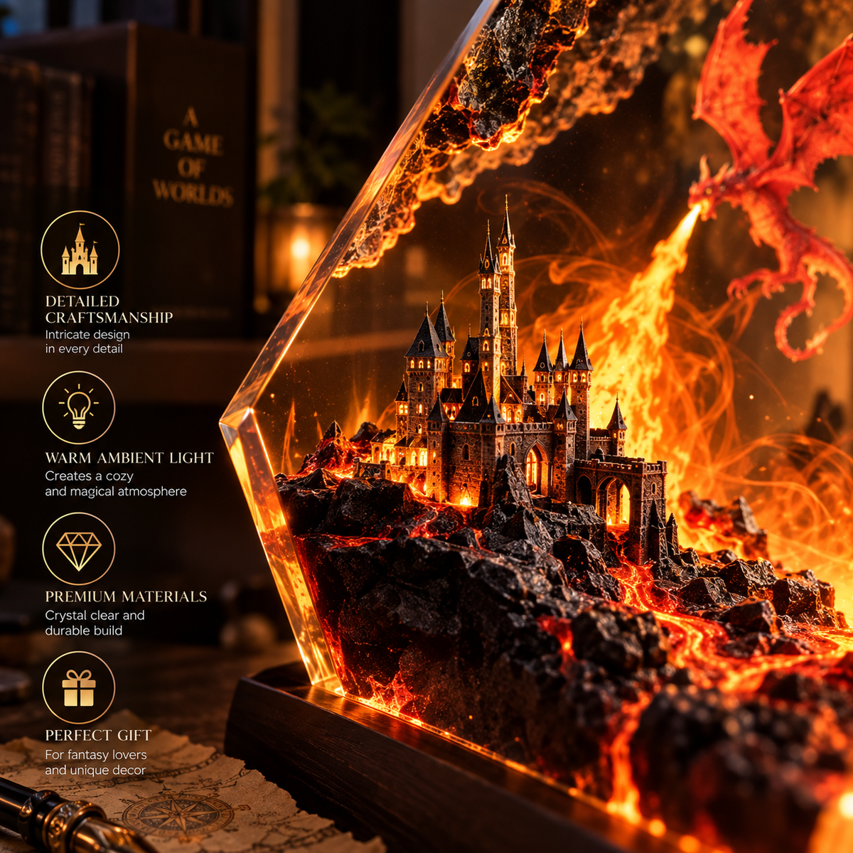 Fire Dragon Halloween Lamp By Almery